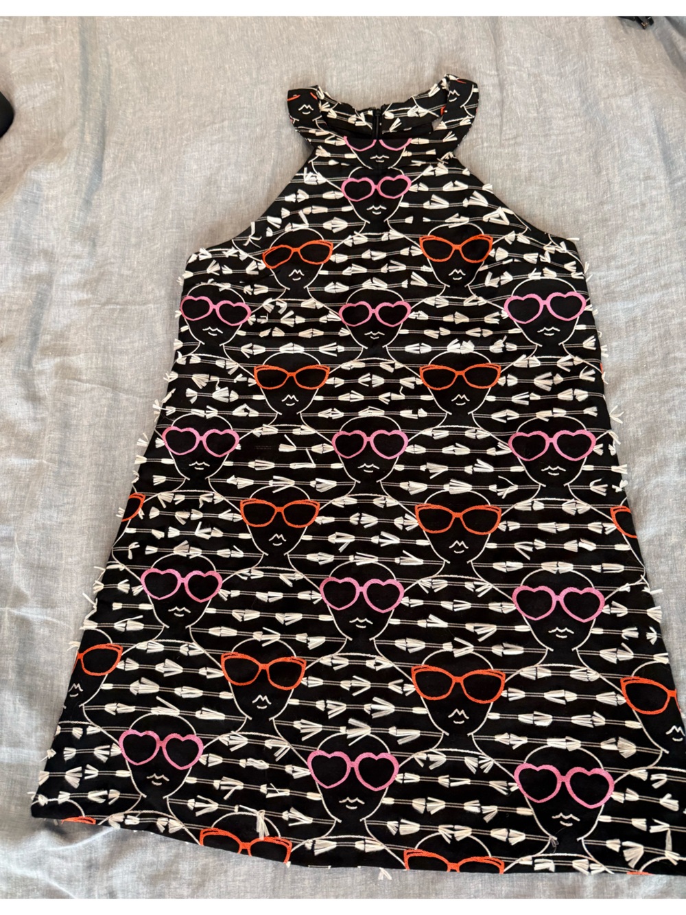 Anthropologie Black Lined Garment with Embroidered Detail